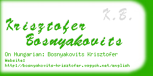 krisztofer bosnyakovits business card